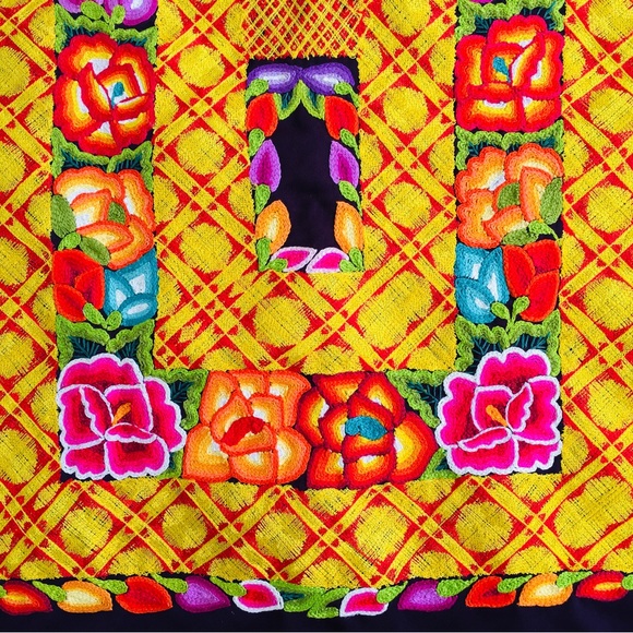 Mexican huipil blouse top Oaxaca Frida Kahlo authentic - Picture 5 of 13